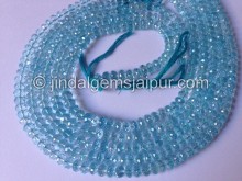 Sky Blue Topaz Far Faceted Roundelle Shape Beads